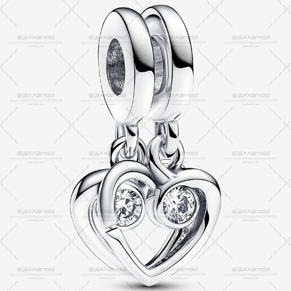 Pandora Forever & Always Splittable Dangle Charm - Picture 1 of 6